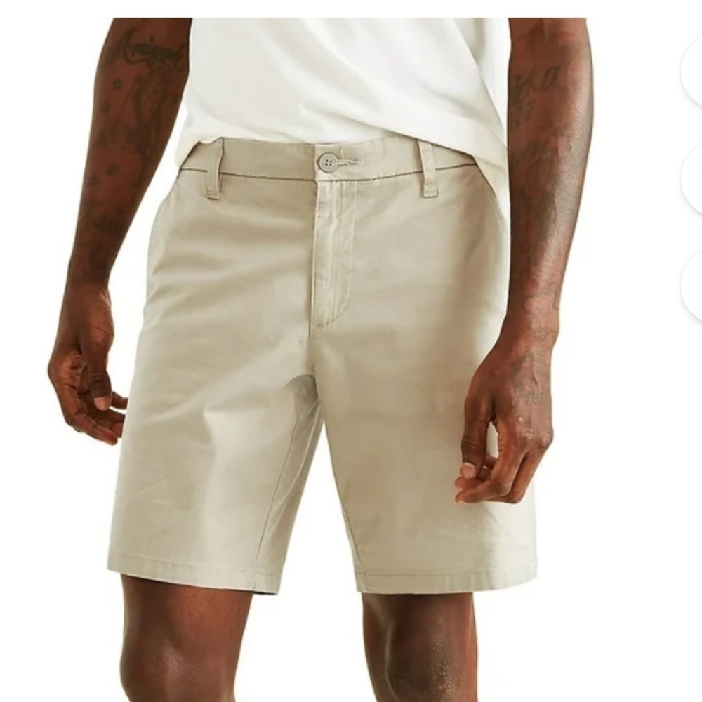 New Dockers Men's Ultimate Short Supreme Flex Size 34 Porcelain Khaki 9.5"